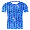 New Short Sleeve 3D Digital Printed Honeycomb Shaped Men's T-shirt