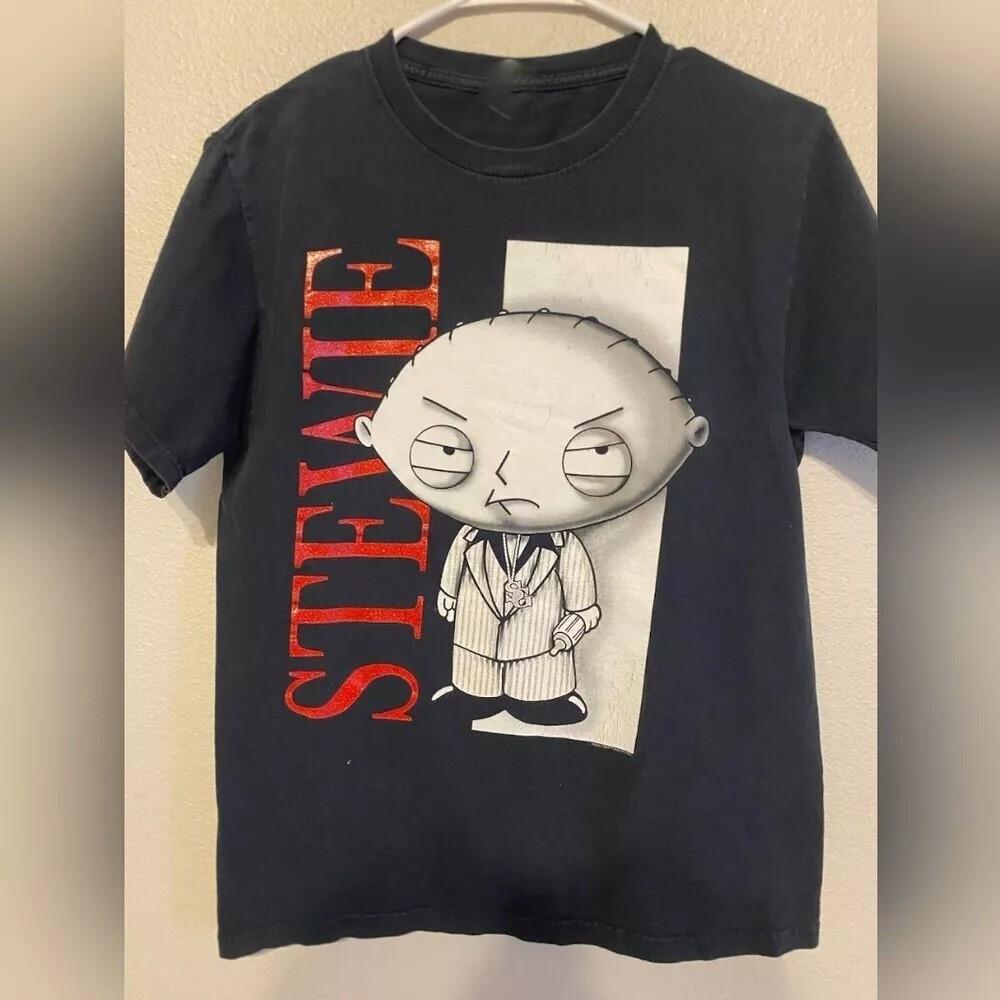 Stewie Family Guy Classic Black T-Shirt Cotton Unisex S-5XL Unisex T-Shirt