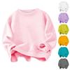 Boys' And Girls' Fleece Hoodie Autumn/Winter  Children's Solid Color Warm Clothing Children's Fleece Hooded Top