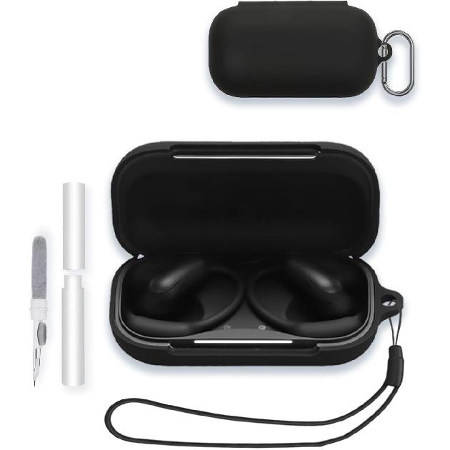 Case for Soundcore AeroFit 2 Pro Earbuds 2026 NEW, WUNIAK Soft Silicone Protective Portable Scratch Shock Resistant Shell with Cleaner Kit &