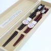 Edo Karaki Chopsticks, Shaved Ebony (Large) and Rosewood (Medium), Couple's Chopsticks, Perfect for Weddings, Gift Set, Paulownia Wood Box, Dishwasher
