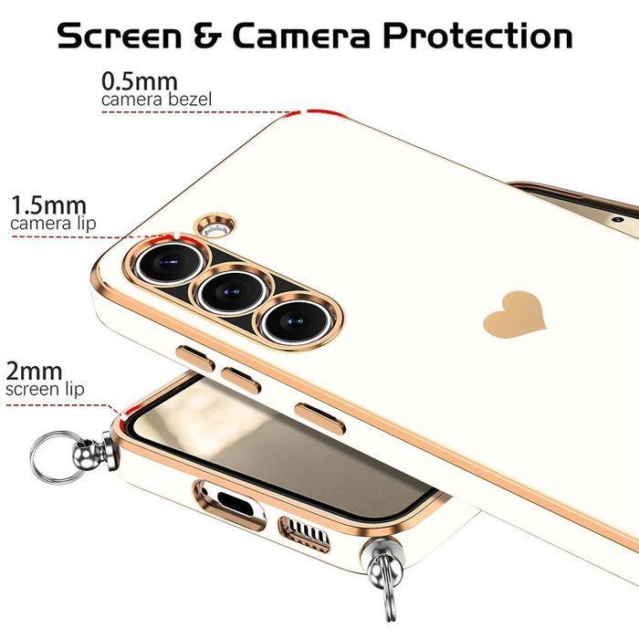 Coque pour Samsung Galaxy A36 5G - Silicone Antichoc Protection Souple avec Bandoulière Noir