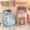 Japanese Pencil Case Transparent Large-capacity Student Pencil Case Cute Girl Creative Simple Pencil Case Stationery Bag