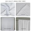 White Backdrop Curtain Wrinkle-Resistant Wedding Drape Black Background Cloth With Rod Pocket