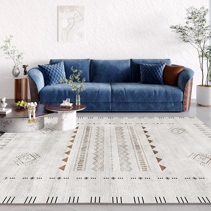 Главная Печатный диванный ковер Геометрический прямоугольный скандинавский печатный ковер Минималистский ковер