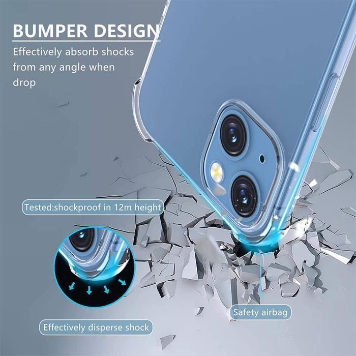 Protective Case - BOOLING - for iPhone 15 - Silicone - Transparent - Shockproof Reinforced Corners