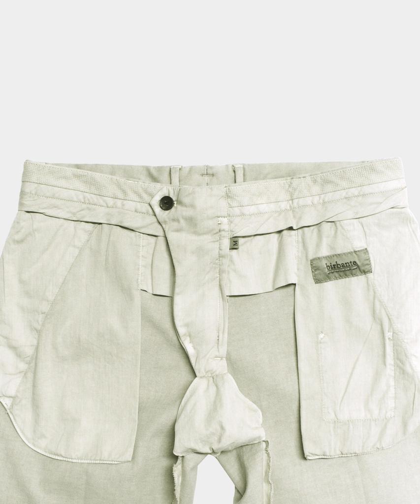 BIRBANTE Natural Garment-Dyed Stretch Pants - Ecru