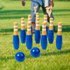 Wooden Bowling Set Backyard Games Play Balls Outdoor Children's Toys Game Props for