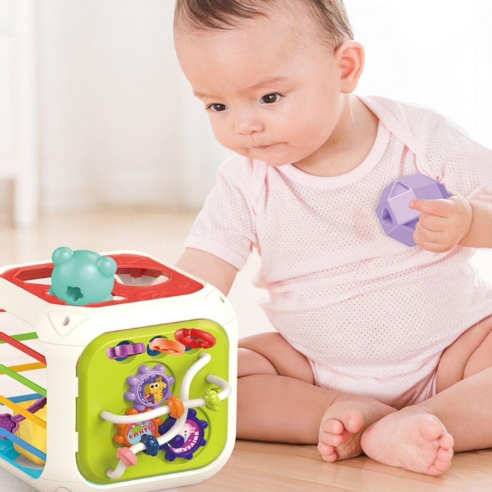Shape Sorter Activity Cube Colorful Blocks Educational Sensory Toy  Baby Toys 0-12 Months