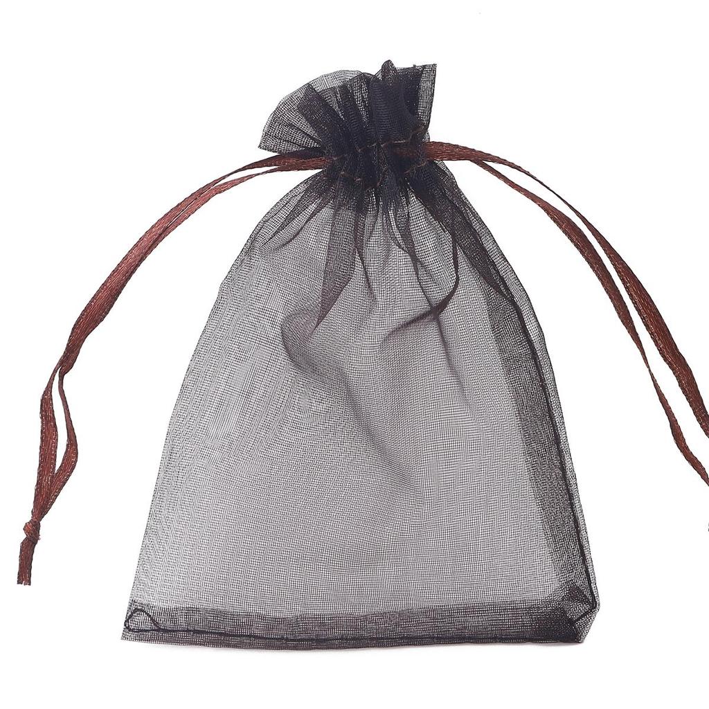 Набор из 50 прозрачных мешочков из органзы с регулируемыми завязками для ювелирных изделий, конфет и свадебных подарков