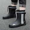 Men Mid-calf Rain Boots Slip-On Waterproof Rubber Rain Shoes Work Mud Boots Durable Non-Slip Boots for Farming Gardening Fishing