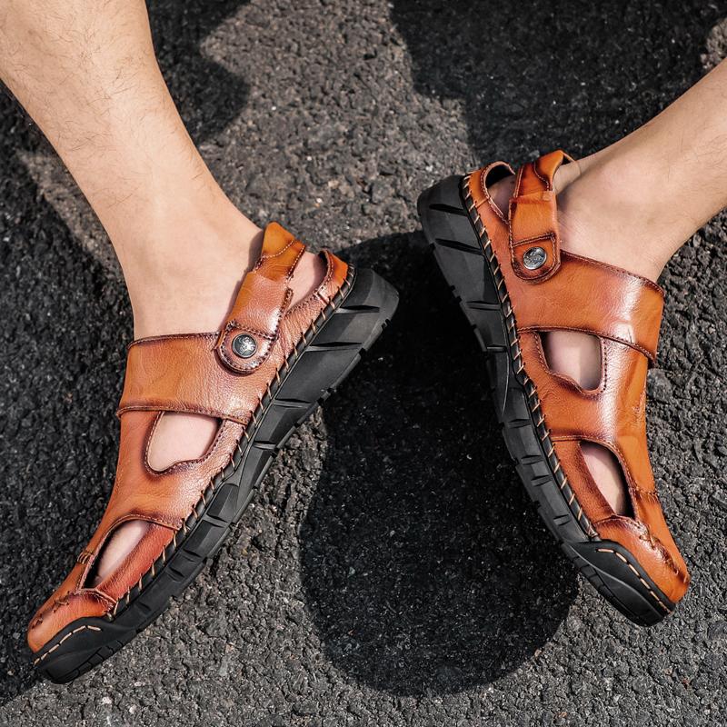 38-50 Мужские сандалии ручной работы Сандалии для активного отдыха Кожаные сандалии Пляжная обувь Походные сандалии для активного отдыха из кожи