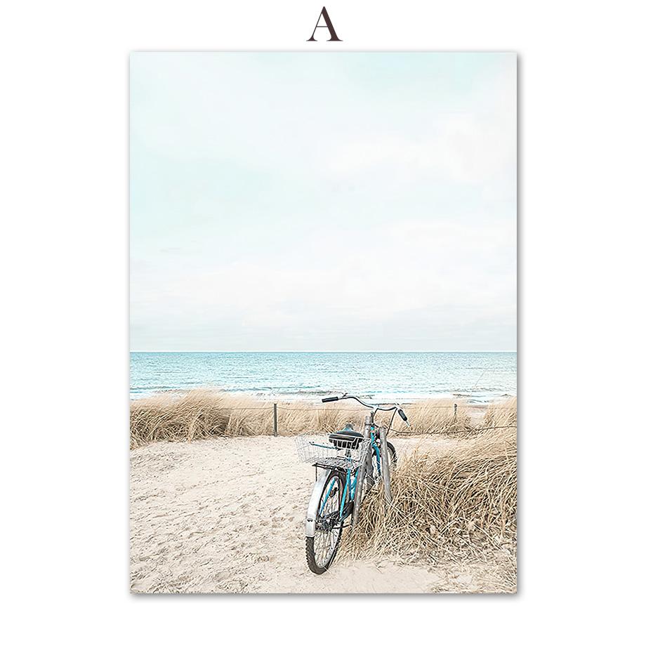 Чайка, маяк, мост, море, пляж, велосипед, настенная живопись на холсте, постеры на скандинавскую тему и принты, настенные панно для декора гостиной