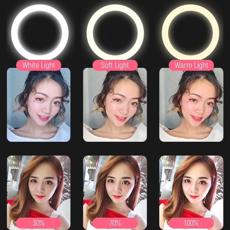13" Selfie Ring Light Tripod Stand Phone Holder Dimmable LED Ringlight for Live Stream/Makeup/Tiktok/YouTube/Zoom/Photography