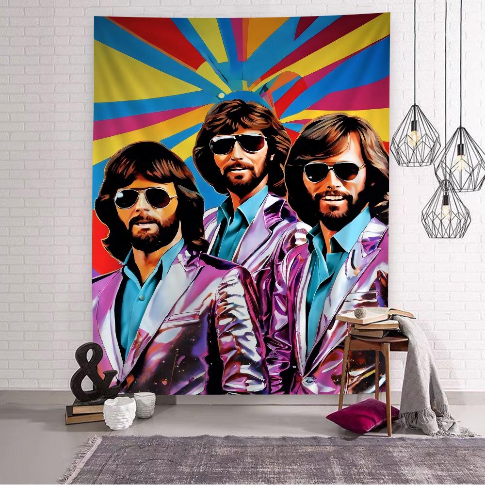 Bee Gees Band Hanging Bohemian Tapestry Hanging Tarot Hippie Wall Rugs Dorm Wall Hanging Home Decor