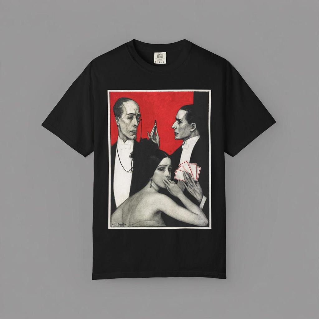 Vintage 1920s Noir T-Shirt and kids tshirt | Art Deco Poker Players | UNISEX Heavyweight Shirt and kids tshirt