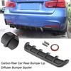 Universal Carbon Fiber Car Rear Bumper Lip Diffuser 6 Fin Shark Fin Style Car Back Bumper Spoiler