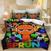 Exquisite Cartoon 3D Printed S-Sprunki Bedding Set 3pcs Duvet Cover Pillowcase Single Twin Double Queen King Size for Kids Boy