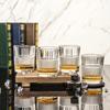 Elegant 4-Piece Embossed Crystal Glass Set – Perfect for Whiskey Cocktails & More Ideal Wedding Gift Multi-Use & Reusable