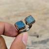 Кольцо с синими друзами, медное кольцо, изготовленное электроформованием, регулируемое кольцо, ювелирные изделия с синими друзами, кольца ручной работы с настоящими драгоценными камнями, подарок для него, ювелирные изделия, изготовленные методом гальванопластики