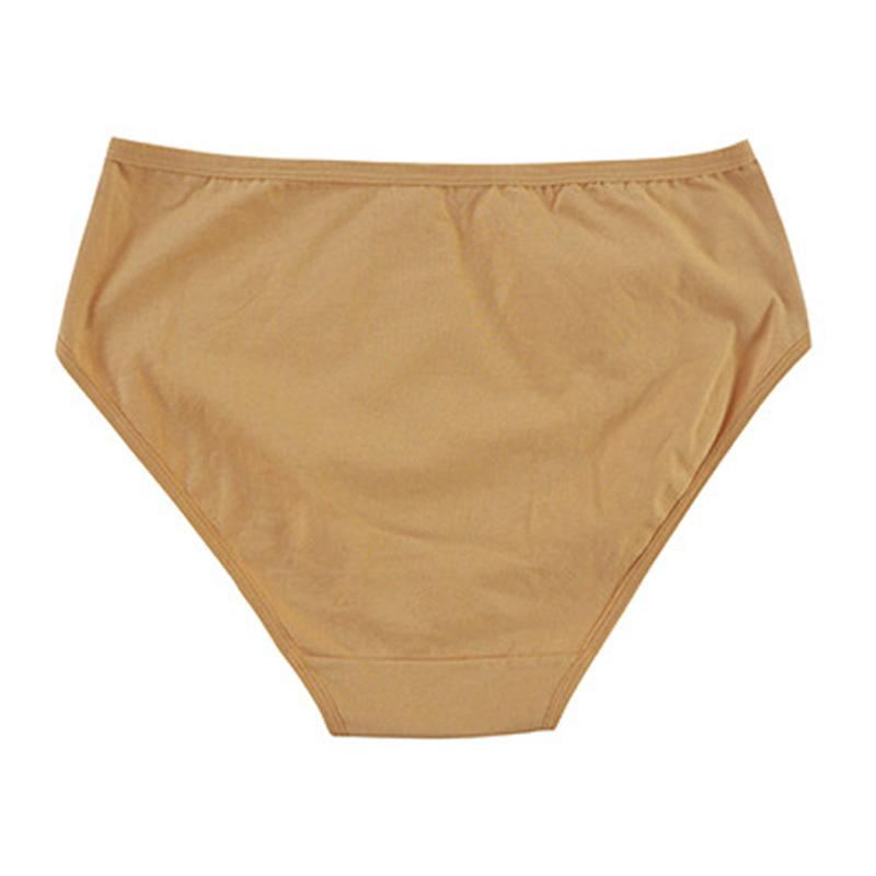 Women's Solid Color Cotton Mid-high Waist Briefs Elastic Waistband Unrestrained Perfect Hip Wrap Charming Panties