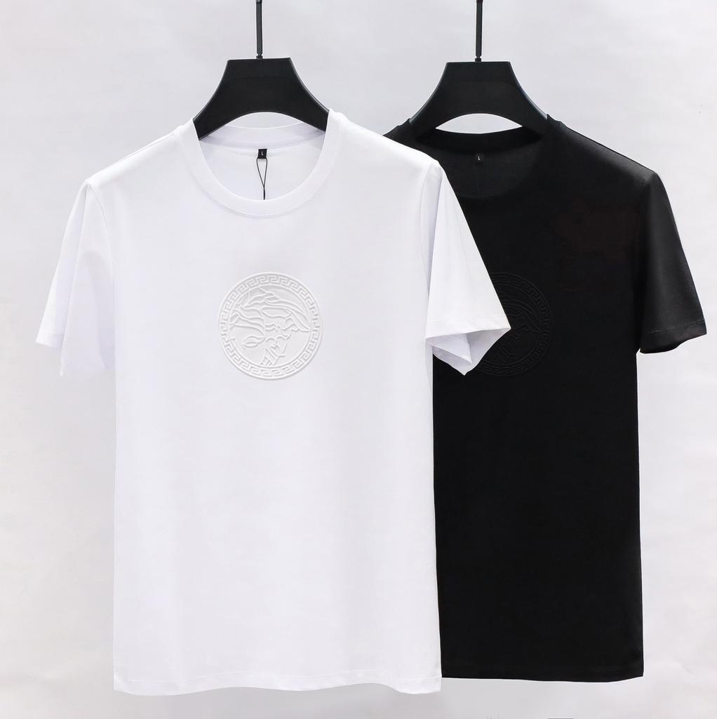 Spring Summer Menswear Soft Silk Men's round-Neck Short-Sleeved T-shirt