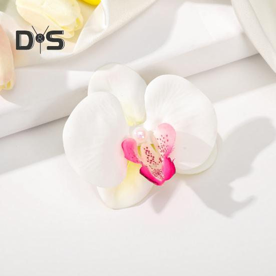 Искусственная заколка для волос в виде орхидеи-мотылька, богемный гавайский искусственный жемчуг, имитация цветка, зажим для волос в виде утконоса, заколка для волос, женские аксессуары для волос, головной убор