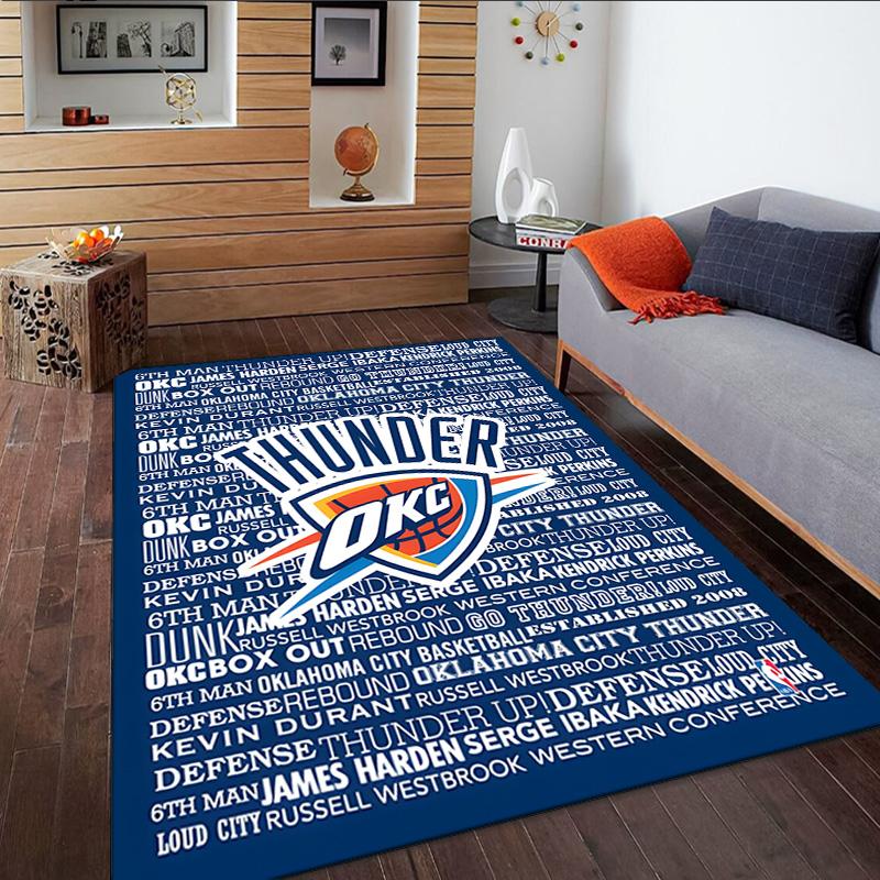 Thunder Basketball Team Carpet, Kitchen Rugs, Yoga Mat, Non-Slip Mats, Rug for Bathroom, Living Room bedroom, Camping Rugs Christmas Gift