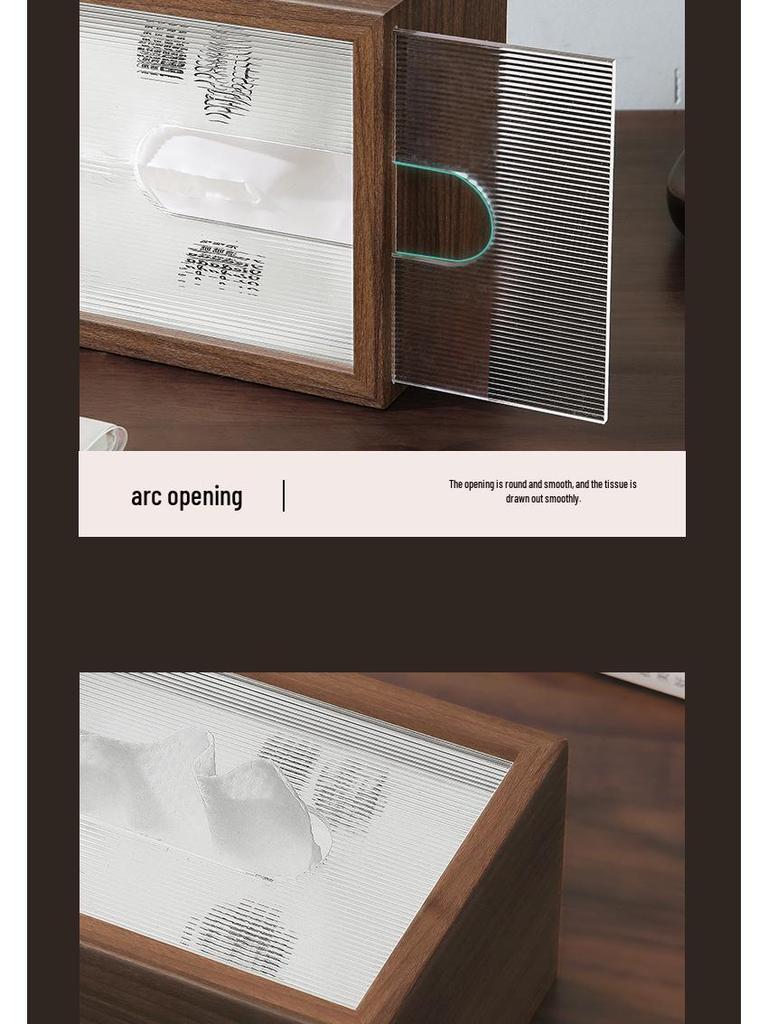High-End Walnut Color Tissue Box - Chinese Style Minimalist Design for Desktop, Coffee Table, Living Room, Bedroom, or Office