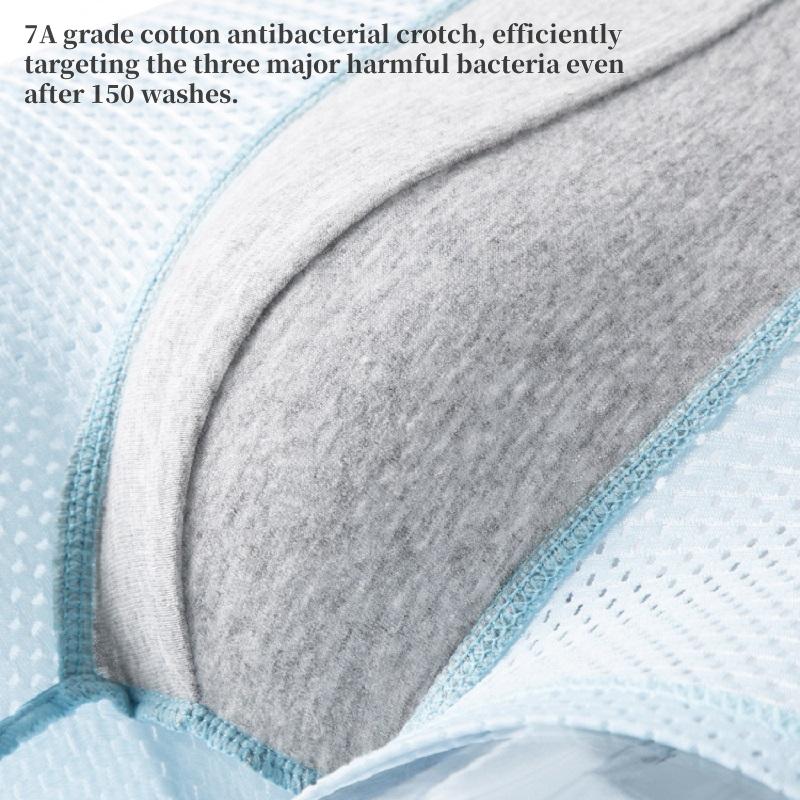 MIIOW 3 шт. Ледяной шелк Тонкая сотовая сетка Дышащее мужское нижнее белье Антибактериальные шорты Лето L-5XL