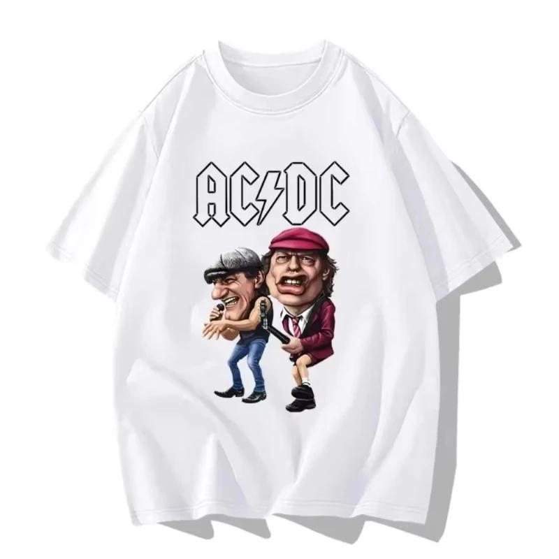 Новый Дизайн Уличный Панк Рок Фанаты Группы ACDC Периферия Хип-Хоп Хлопок Принт Короткий Рукав Мужчины Женщины Свободная Хлопковая Футболка