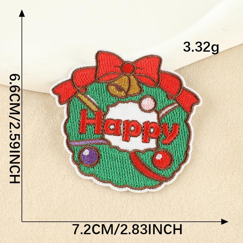 DIY Christmas Cartoon Embroidery Stickers Snowman Stickers Holiday Gift Baby Clothes Doll Stickers