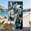 Erling Haaland Personalized Printed Beach Towel Soccer Logo Support Custom Name Text Absorbent Towel For Sport Travel Special Gift