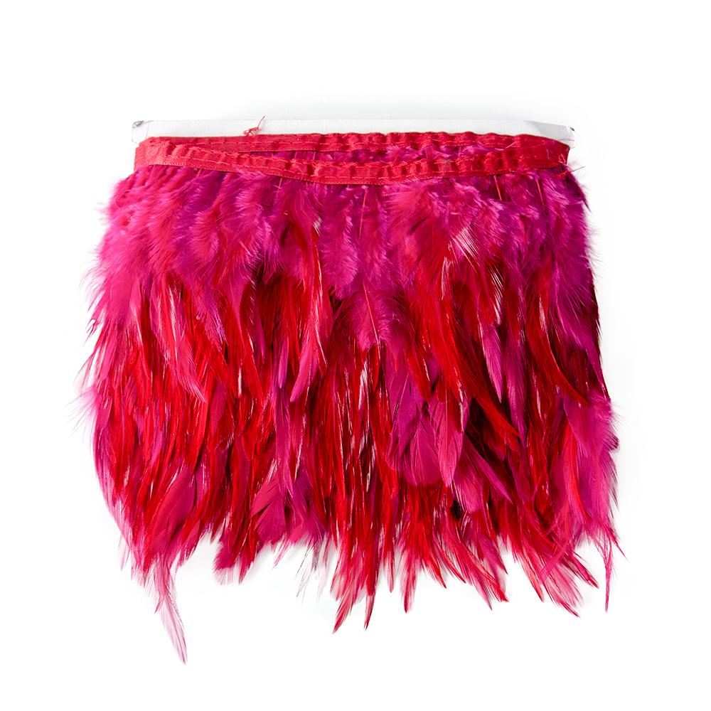 2Meter Pink Rooster Feather Trims Clothing Dress Sewing Accessory Feathers Ribbon Wedding Carnival Decoration Plumes 10-15CM