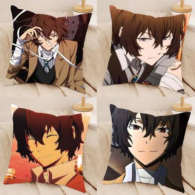 Bungo Stray Dogs Дазай Чуя Аниме Наволочка Съемная Моющаяся Наволочка для Подушки – Всесезонный Мягкий Лен