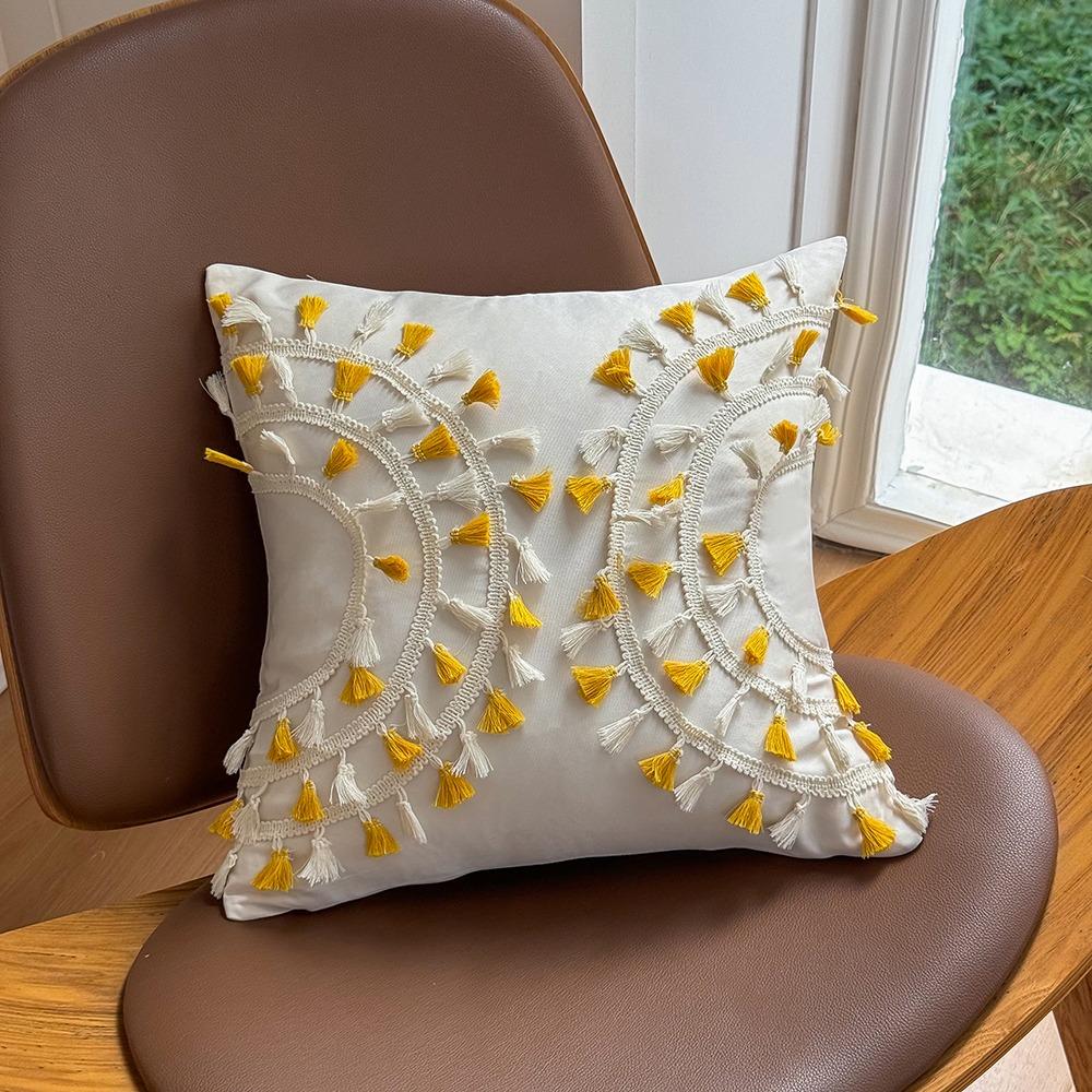 Наволочка с кисточками 45*45 см, моющаяся, скандинавская подушка, декор, красочная 18 дюймов, наволочка в стиле бохо, общежитие