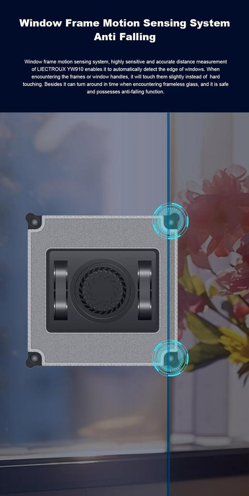 Восстановленный робот для мытья окон Liectroux YW910, двойное распыление воды, вакуумное всасывание 3000 Па, лазерный датчик, управление через приложение и пульт, функция памяти