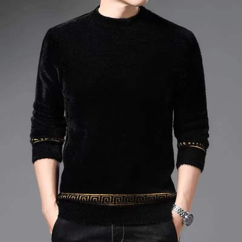 Unisex Thickened Mink Velvet Sweater with Semi-High Neck - Winter Warm Cashmere Base Shirt