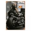 Motorcycle Girl Ready To Rule the Highway Vintage Metal Wall Sign Decor