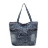 Vintage American Denim Canvas Bag Women's Large Capacity Shoulder Bag Casual Student Commuting To Class Versatile Tote Bag