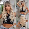 BLONDE UNICORN Ombre Блондинка Коричневый Синтетический Парик Длинные Волнистые Парики с Челкой Повседневный Косплей Парик Вечеринки Термостойкое Волокно для Женщин