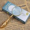 Retro 5X Magnifying Glass Handheld Magnifier Wooden Handle Optical Eye Loupe