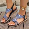 Fashion New Crystal Wedge Gladiator Sandals Women Summer Elastic Band Open Toe Sandals Plus Size Casual Beach Shoes for Woman