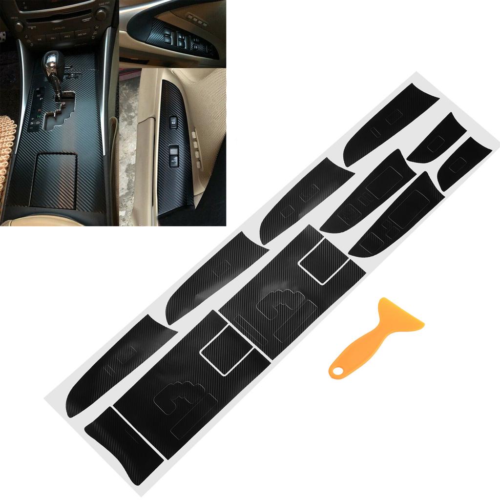 7 шт. наклеек для салона автомобиля LEXUS I 50 300 350 2012-2006 карбоновое волокно коробка переключения передач панель крышка отделка наклейка декор