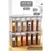 Set Of 12 Labeled Food Storage Containers - Pulses Storage Box With Leak-proof Lid - 12 X 1580 Ml