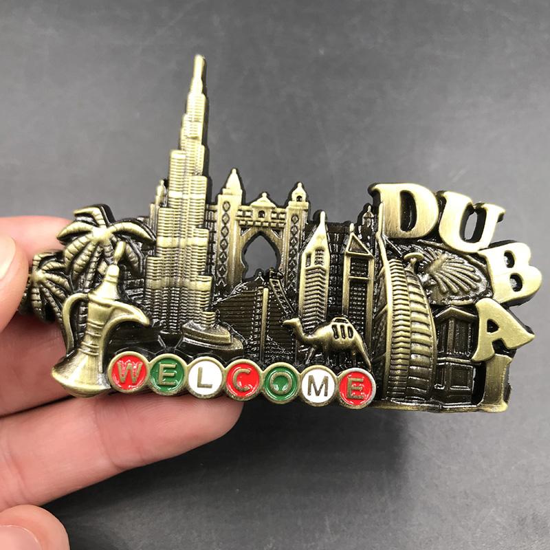 Дубай ОАЭ Бельгия Вена холодильник паста металл магнитный 3d пейзаж паста магниты на холодильник коллекция подарки украшение дома