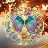 Moonlit Butterfly Floral Metal Wind Spinner 3D Mandala Design for Outdoor Garden Yard Decor No Electricity Thanksgiving Christmas Gift