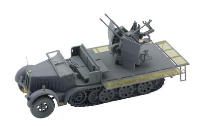 Orange Hobby Немецкий армейский 8-тонный тягач времен Второй мировой войны с 20-мм счетверенной зенитной установкой раннего типа, полный, пластиковый, 1/72 Sd.Kfz.7/1 полугусеничный, модель, издание, модель,