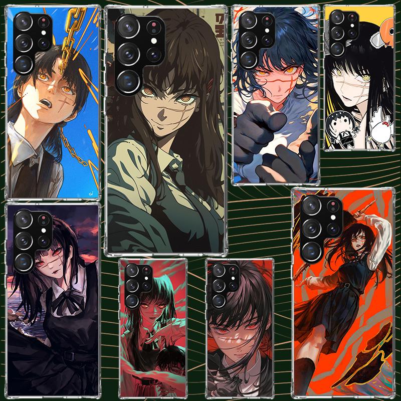 C-Chainsaw Mans Yoru War Devil Case for Samsung Galaxy S25 S24 S23 S22 Ultra Soft Phone Cover S25 Edge S21 Plus S20 FE S10 + Bla