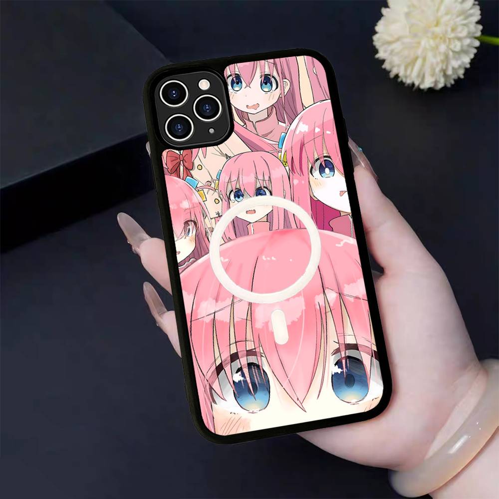 B-BOCCHI THE ROCK! Черный Магнитный Чехол Для Телефона С Поддержкой MagSafe Для IPhone 16 15 17 Pro Max 11 12 13 14 Plus Чехол